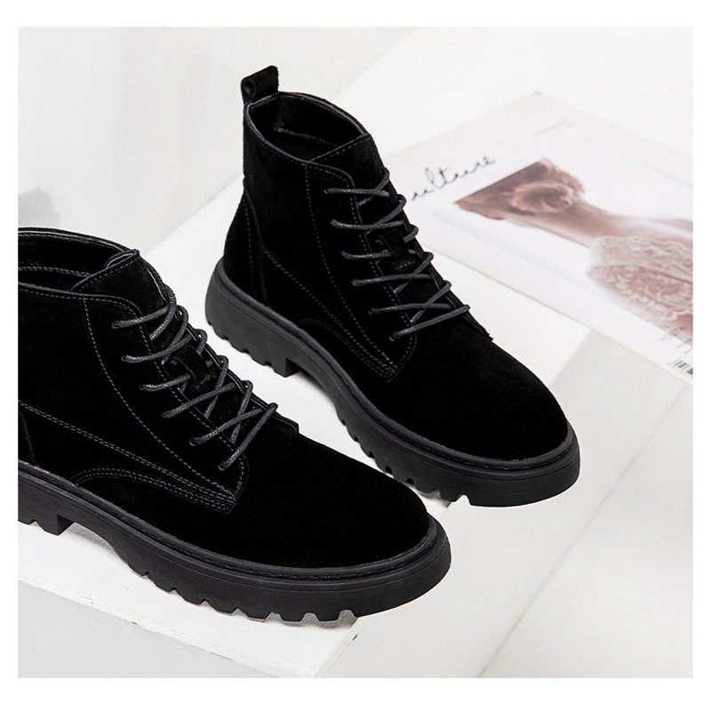 Smile Circle Ankle Boots Suede Leather women Flat platform Short Boots Ladies shoes fashion Autumn winter boots - 图片 18
