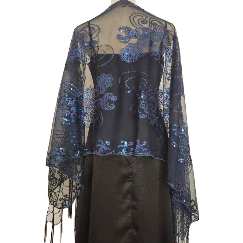 Sequined Embroidered Tassel Shawl Evening Dress Dinner Shawl Women Cheongsam Shawl - 图片 8