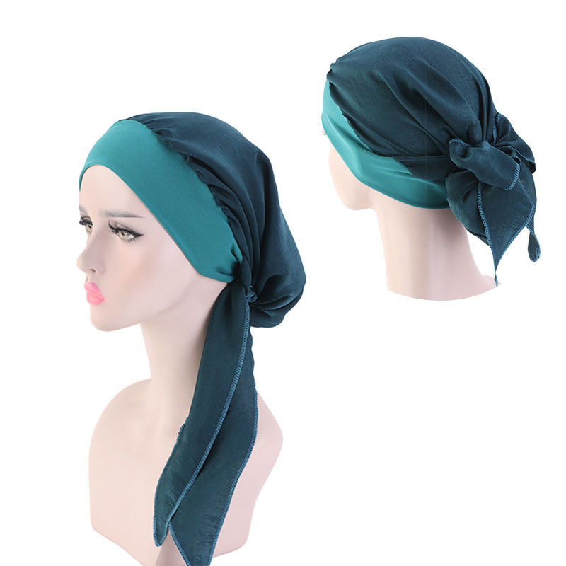 Pure Color Imitation Silk Tam-O'-Shanter Elastic Ribbon Woven Hat Pirate Hat - 图片 11