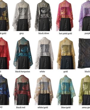 Sequined Shawl Peacock Embroidery Sequined Tassel Shawl Party Banquet Evening Gown Shawl