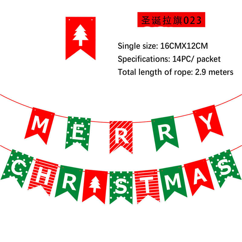 2PC Christmas Decor Christmas Hanging Flag Hanging Decor Holiday Banner Party Decor Paper Cartoon - Image 28