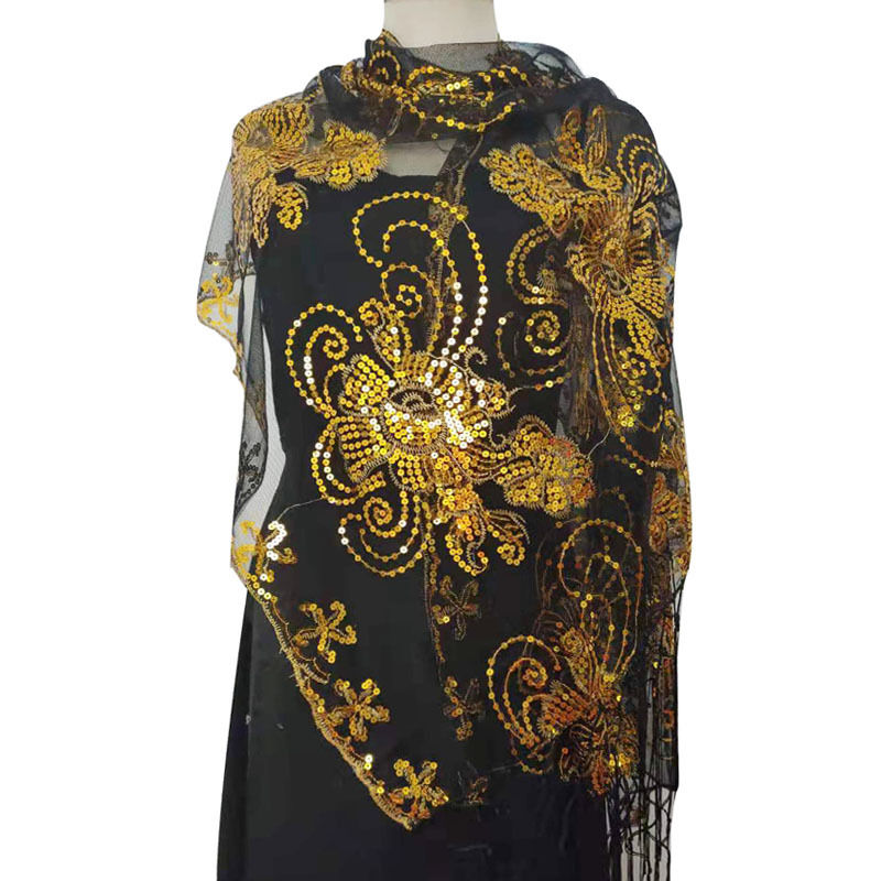 Sequined Embroidered Tassel Shawl Evening Dress Dinner Shawl Women Cheongsam Shawl - 图片 9