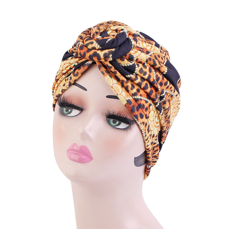 African Wind Vortex Knotted Turban Hat Fashion Hat Muslim Hat Baotou Cap Chemo Cap - 图片 8
