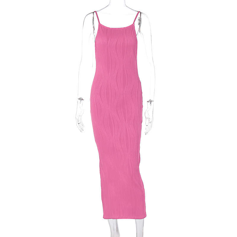 Summer Fashion Three-Dimensional Line Sexy Sling Slim Fit Dress Women's Clothing - 图片 13