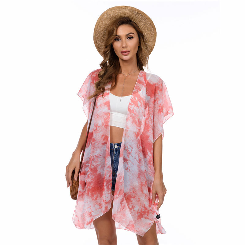 Beachwear Summer Chiffon Sunscreen Shawl Batwing Sleeve Cardigan Fashion - 图片 13