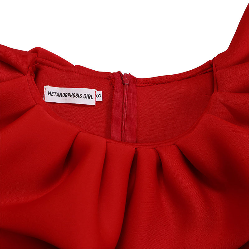 Women's Clothing Fashion Elegant Solid Color Large Swing Skirt Ruffled Dress - 图片 22
