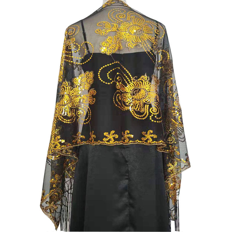 Sequined Embroidered Tassel Shawl Evening Dress Dinner Shawl Women Cheongsam Shawl - 图片 10