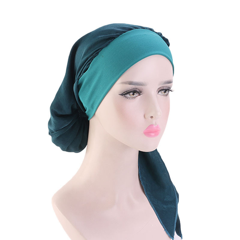 Pure Color Imitation Silk Tam-O'-Shanter Elastic Ribbon Woven Hat Pirate Hat - 图片 13