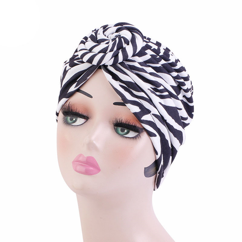 African Wind Vortex Knotted Turban Hat Fashion Hat Muslim Hat Baotou Cap Chemo Cap - 图片 9