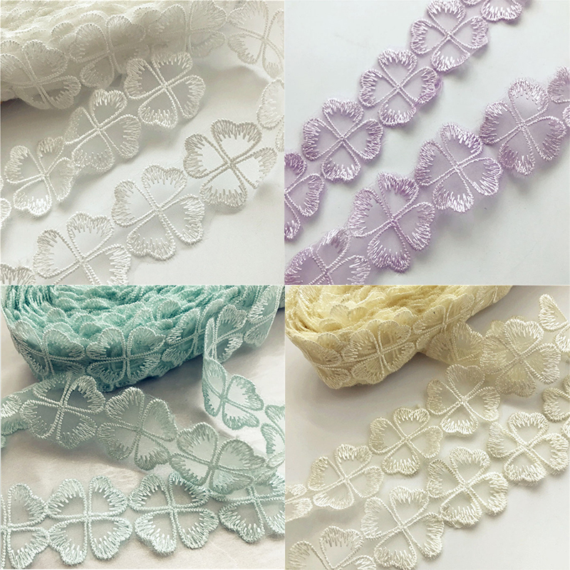 Organza Embroidery Lace Clothing Accessories Multicolor Lace Clover Diy Handmade Coat and Cap Accessories - 图片 11