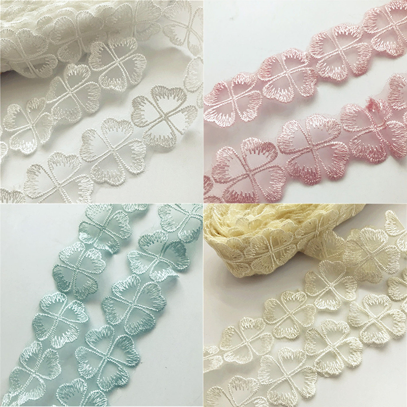 Organza Embroidery Lace Clothing Accessories Multicolor Lace Clover Diy Handmade Coat and Cap Accessories - 图片 12