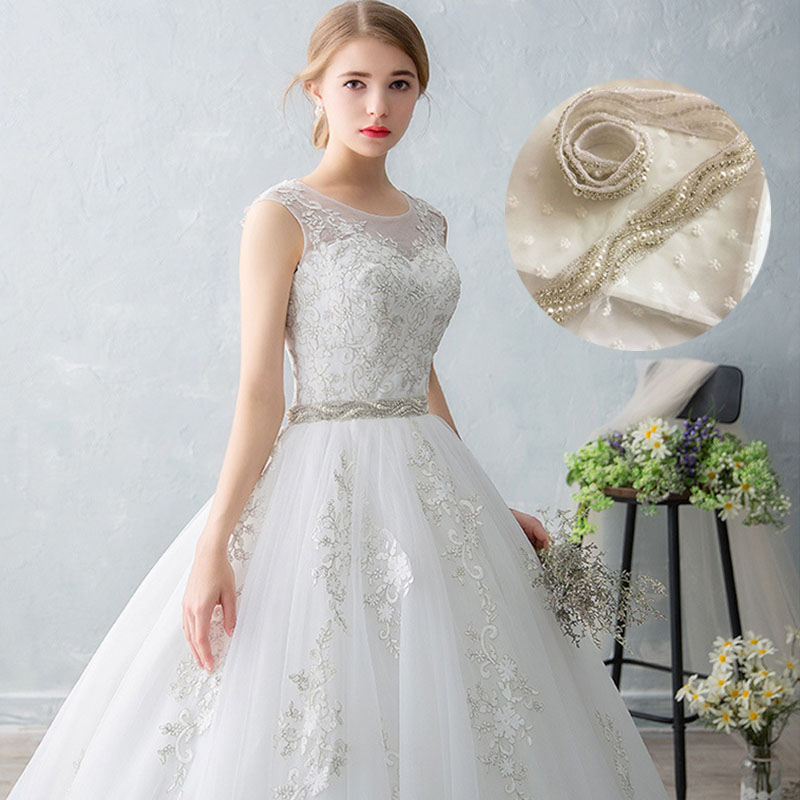 Hand-Sewn Rhinestone Bar Code Heavy Industry Diamond Decorations Wedding Dress Decoration Accessories Bridal Belt Accessories in Stock - 图片 12