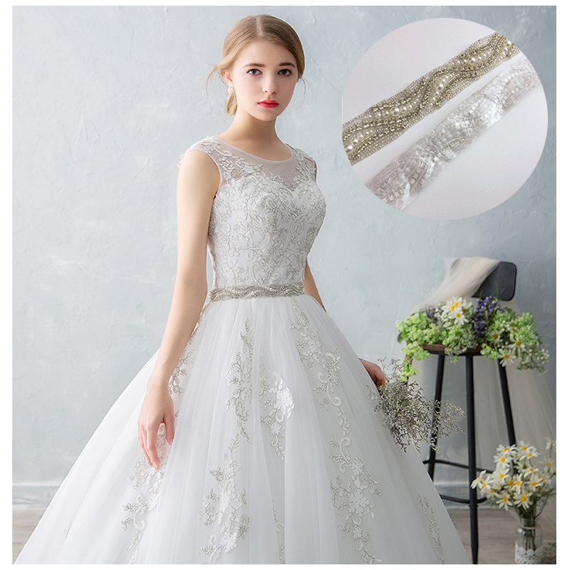 Hand-Sewn Rhinestone Bar Code Heavy Industry Diamond Decorations Wedding Dress Decoration Accessories Bridal Belt Accessories in Stock - 图片 16