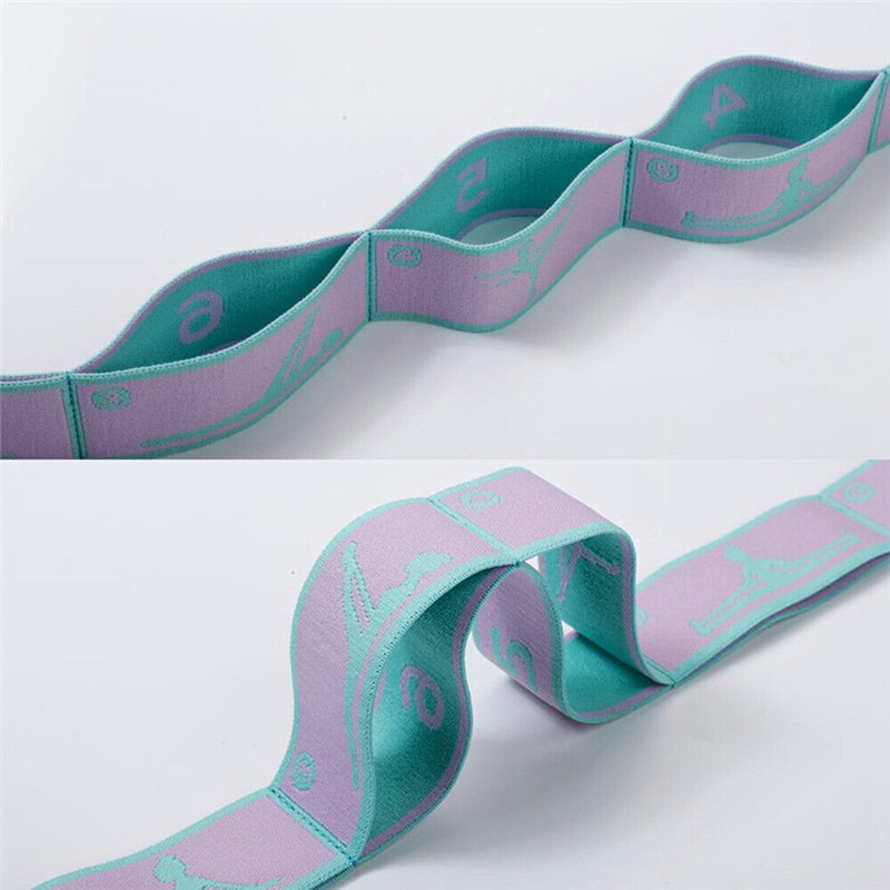 Yoga Belt with 10 Loops Gymnastics Dance Stretch Band Exercise Elastic Strap - 图片 5