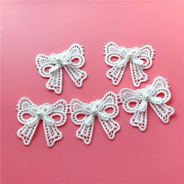 Water Soluble Milk Fiber Lace Clothing Decorative Accessories Lace Bow Diy Handmade Coat and Cap Accessories - Image 3