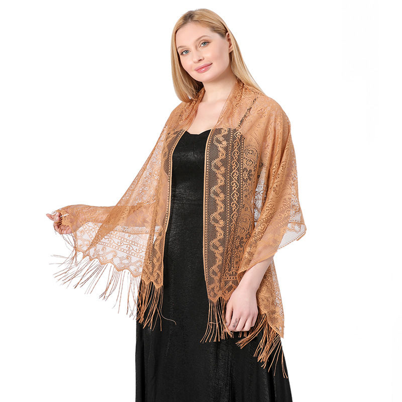 Mincyclone Cashew Shawl Hollow Lace Scarf Dress Scarf Party Dinner Shawl Women - 图片 5