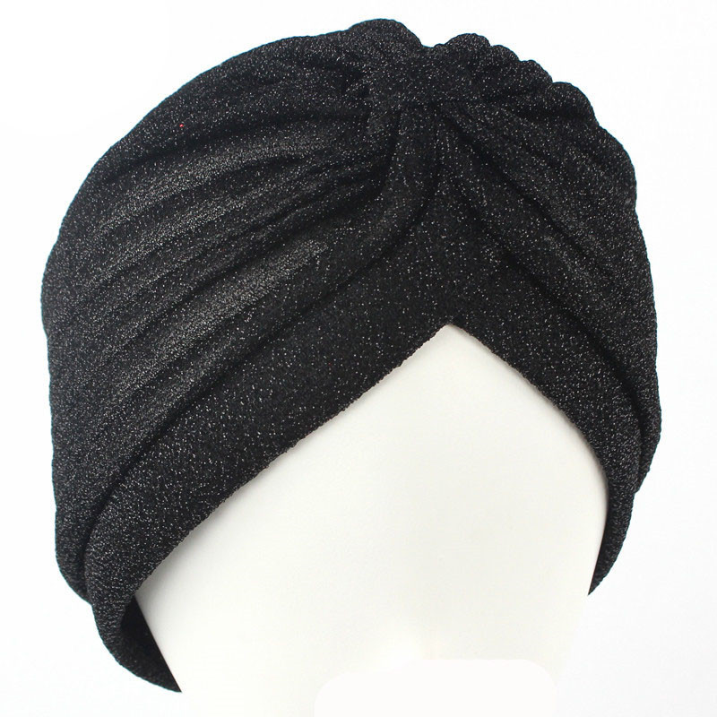 Golden Bright Silk Indian Hat Turban Hat Baotou Cap Chemo Cap Muslim Headscarf - 图片 14
