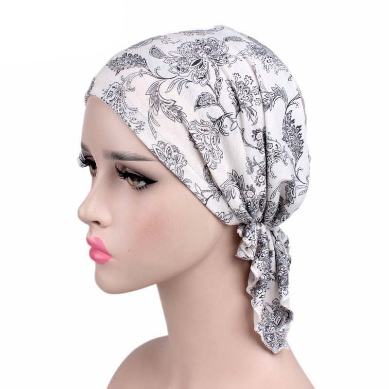 Cotton Printed Turban Hat Chemo Cap Head Cap Muslim Hat Knitted Hat - 图片 10