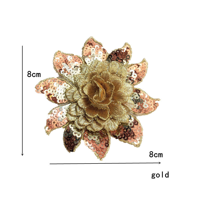 2pc Three-Dimensional Sequins Little Flower Embroidered Cloth Sticker Patch Wedding Dress Dancing Dress Dress Decoration Accessories Diy - 图片 9
