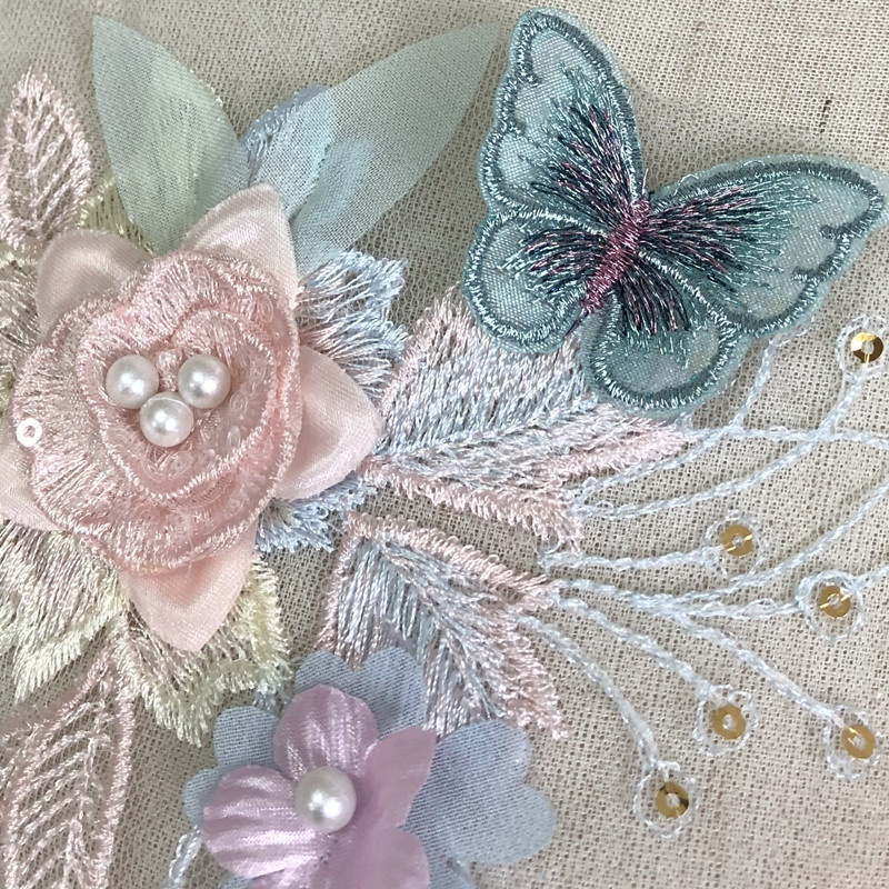 Three-Dimensional Sequin Flower Embroidery Beads Cloth Sticker Butterfly Patch Skirt Hanfu Decoration Accessories Diy - 图片 6