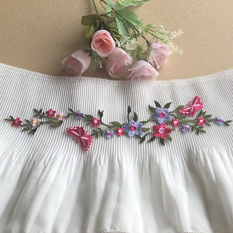 Pink Flower Computer Embroidered Cloth Sticker Patch Hole Adhesive Han Clothes Decoration Dance Skirt Accessories Diy - 图片 7