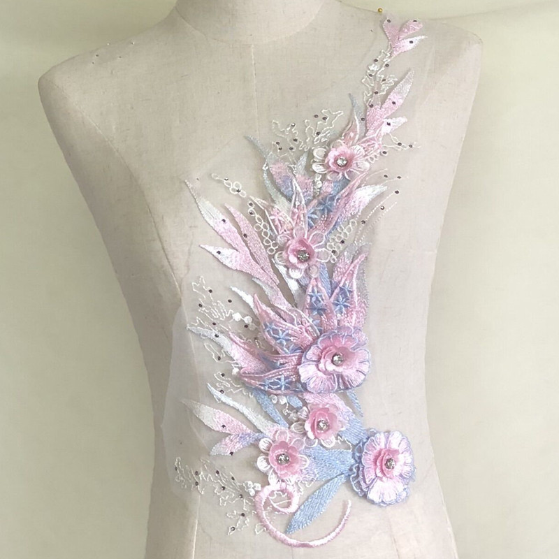 Embroidery Beads Sequin Cloth Stickers Mesh Patch Wedding Dress Dress Lace Decorative Accessories - Image 4