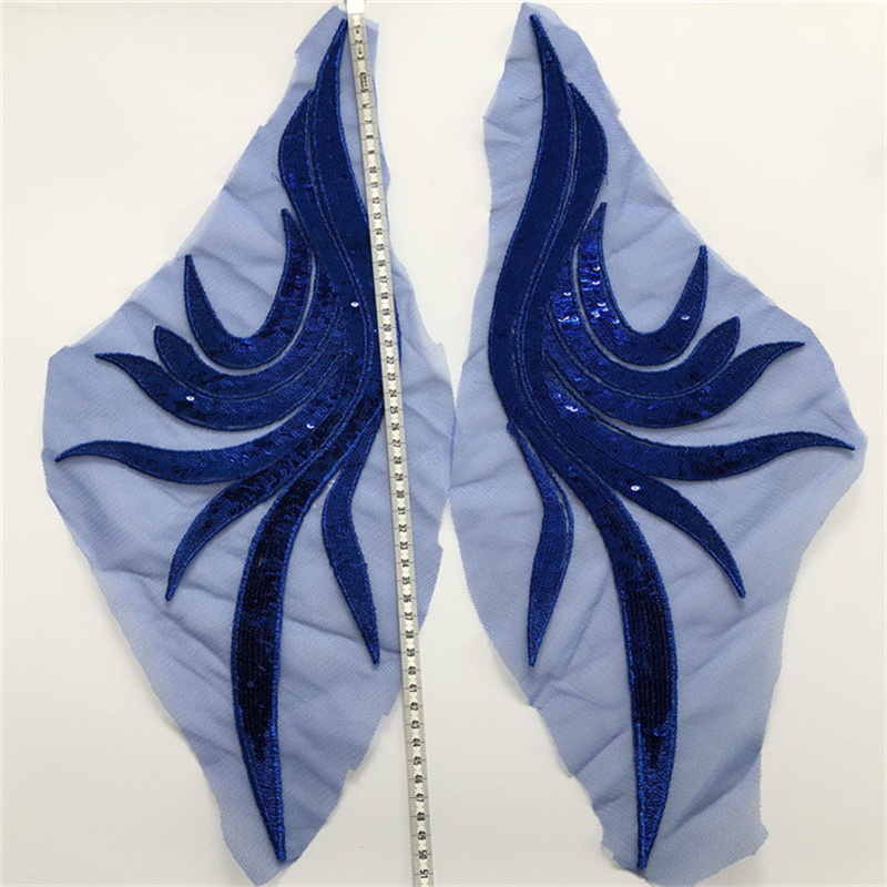 Sequin Gauze Embroidered Cloth Applique Large Patch Performance Clothes Decorative Cheongsam Accessories Handmade Diy - 图片 9