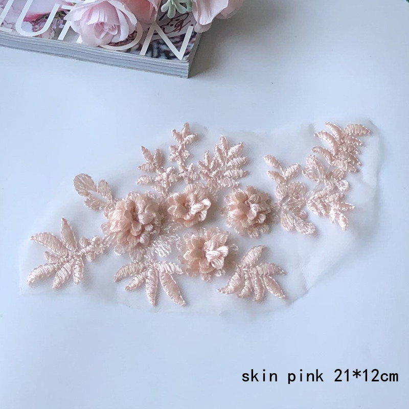 Flower Embroidered Cloth Stickers Mesh Lace Patch Children's Clothes Decoration Wedding Dress Accessories Hand Sewing Diy - 图片 11
