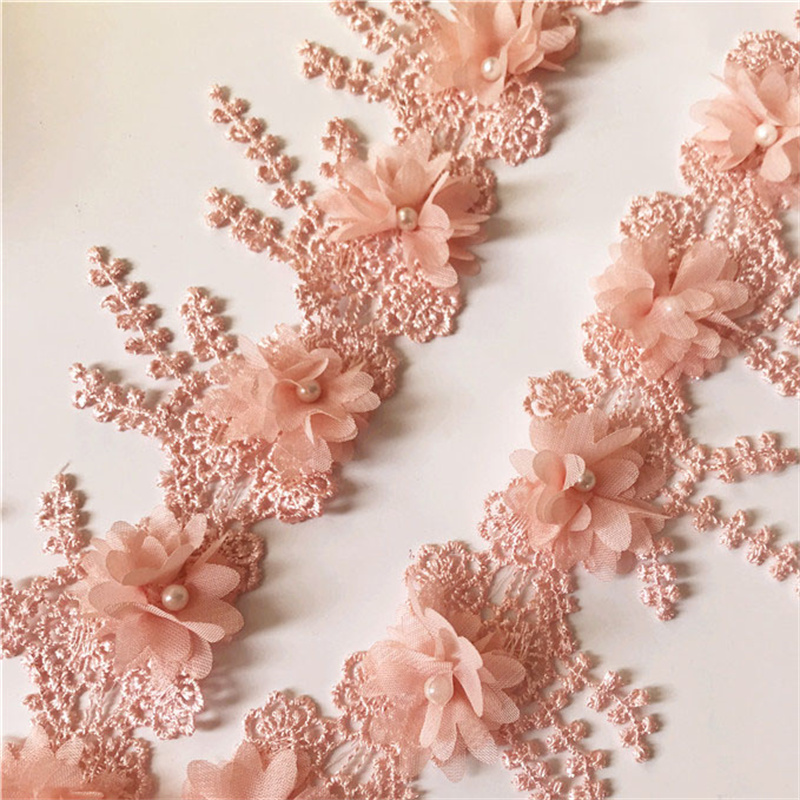 Tassel Water Soluble Lace Chiffon Beaded Flower Clothing Coat and Cap Skirt Accessories Accessories in Stock - 图片 3