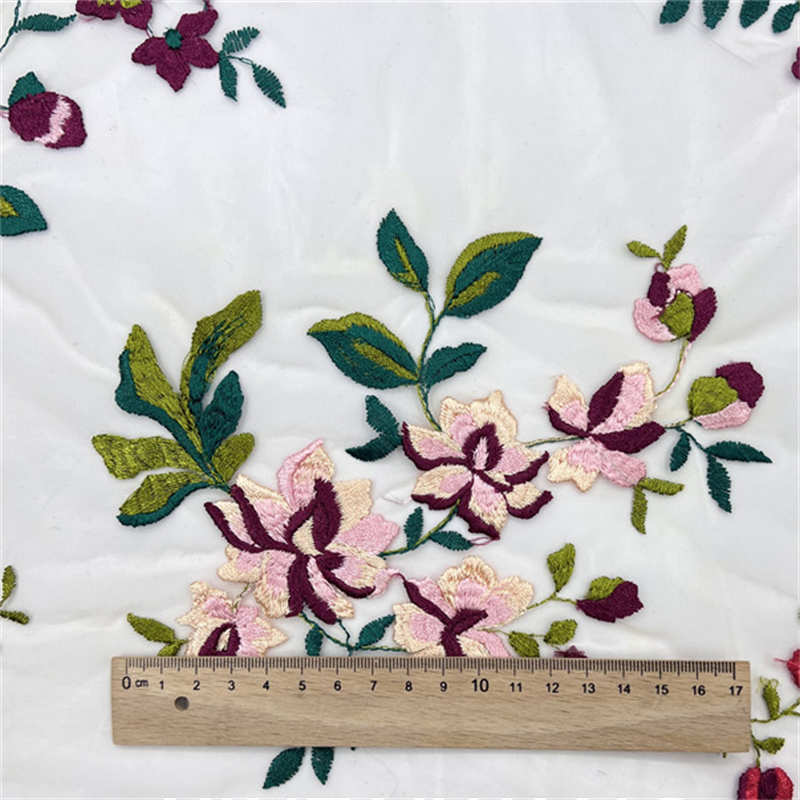 Apricot Black Water Soluble Soft Flower Embroidery Fabrics Lace DIY Fabric - Image 7