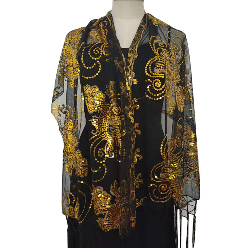 Sequined Embroidered Tassel Shawl Evening Dress Dinner Shawl Women Cheongsam Shawl - 图片 12