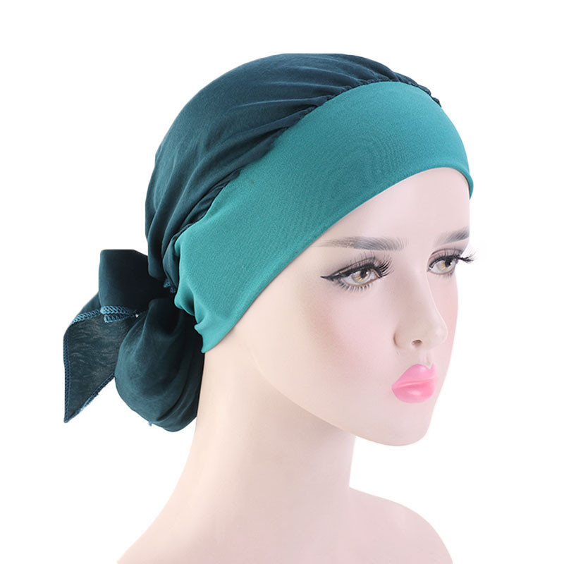 Pure Color Imitation Silk Tam-O'-Shanter Elastic Ribbon Woven Hat Pirate Hat - 图片 15