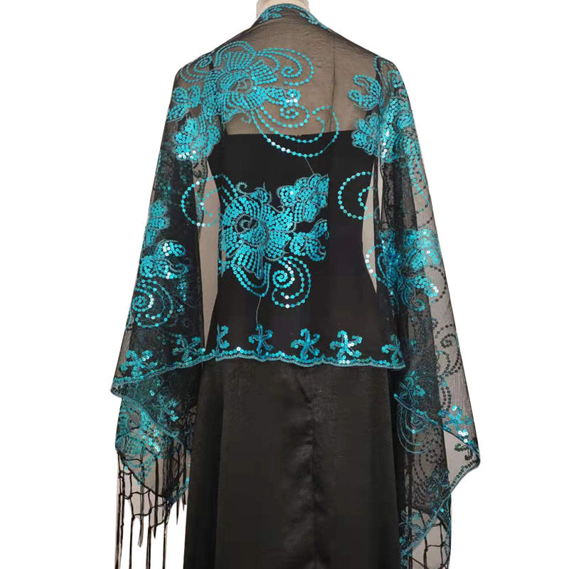 Sequined Embroidered Tassel Shawl Evening Dress Dinner Shawl Women Cheongsam Shawl - 图片 13