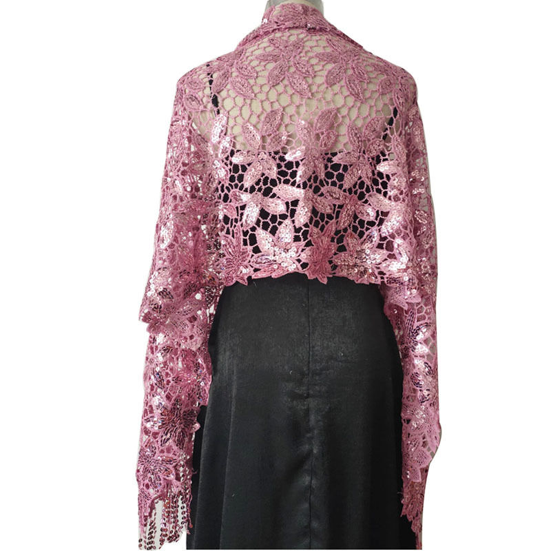 Water Soluble Sequin Tassel Shawl Cheongsam Shawl High-End Evening Gown Shawl Women - 图片 10