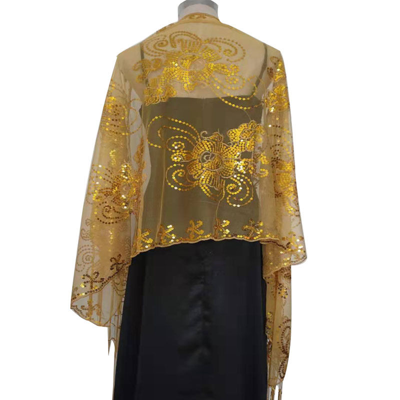 Sequined Embroidered Tassel Shawl Evening Dress Dinner Shawl Women Cheongsam Shawl - 图片 14