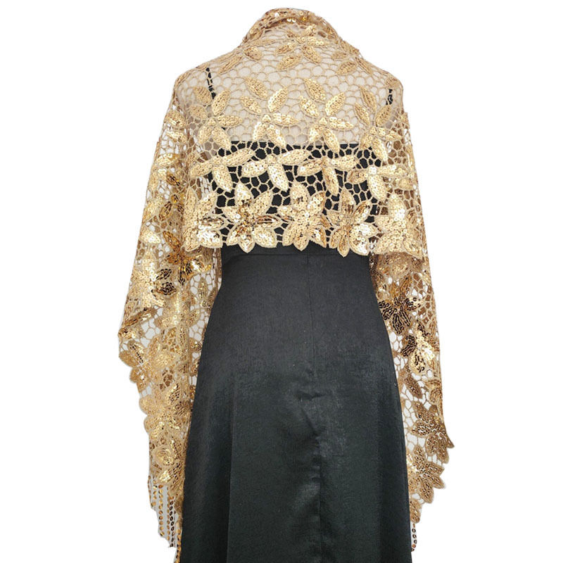 Water Soluble Sequin Tassel Shawl Cheongsam Shawl High-End Evening Gown Shawl Women - 图片 11