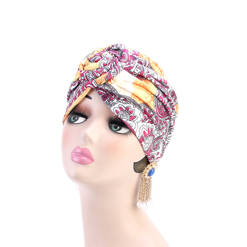 African Wind Vortex Knotted Turban Hat Fashion Hat Muslim Hat Baotou Cap Chemo Cap - 图片 13