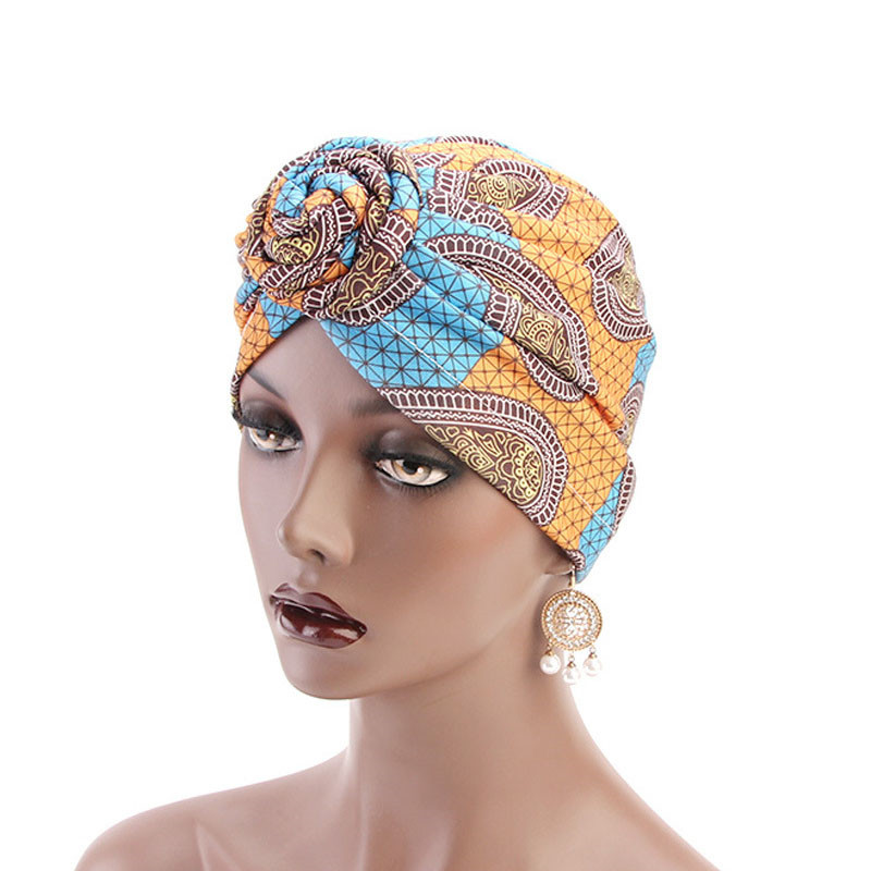 African Wind Vortex Knotted Turban Hat Fashion Hat Muslim Hat Baotou Cap Chemo Cap - 图片 14