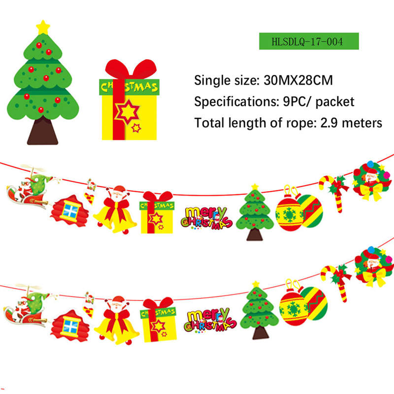 2PC Christmas Decor Christmas Hanging Flag Hanging Decor Holiday Banner Party Decor Paper Cartoon - Image 36