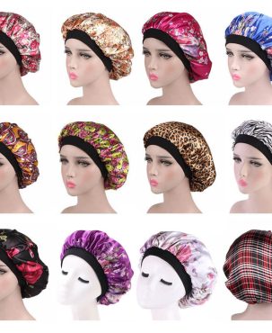 Wide-Brimmed Satin Nightcap Chemotherapy Hat Hair Loss Cap Fashion Women
