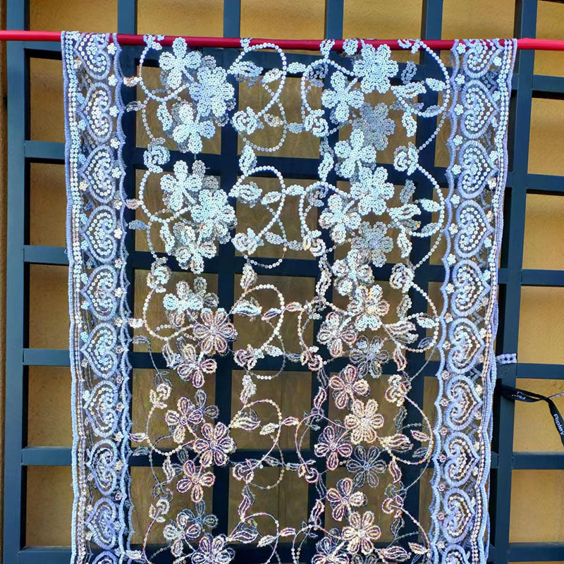 Sequined Shawl Evening Gown Cheongsam Shawl Women Scarf Fashion Pure Color - Image 12