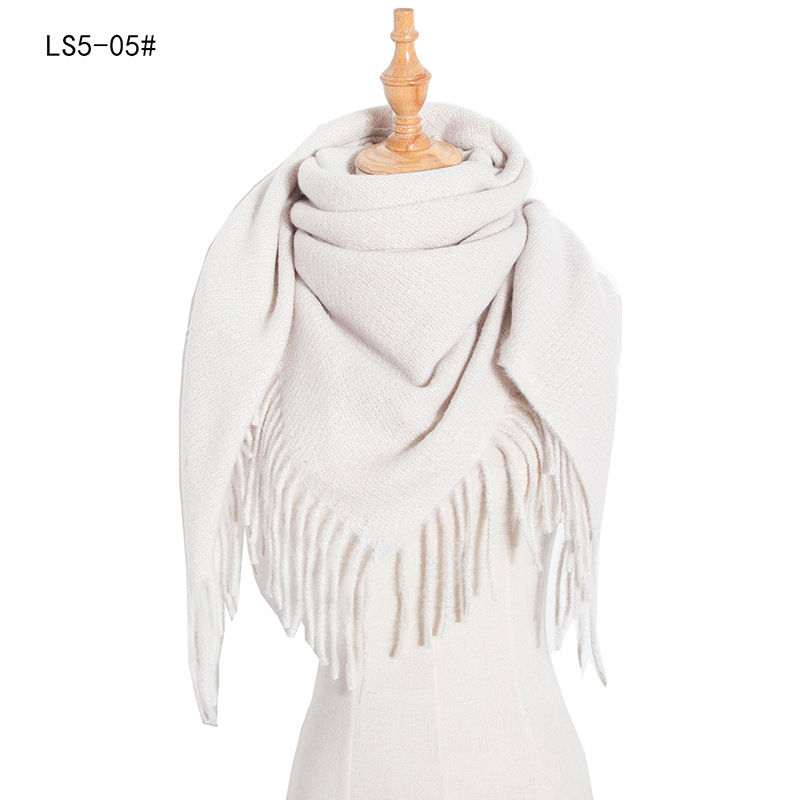 Polyester Thorn Long Tassel Plaid Square Scarf Shawl Keep Warm Fashion Women - 图片 14
