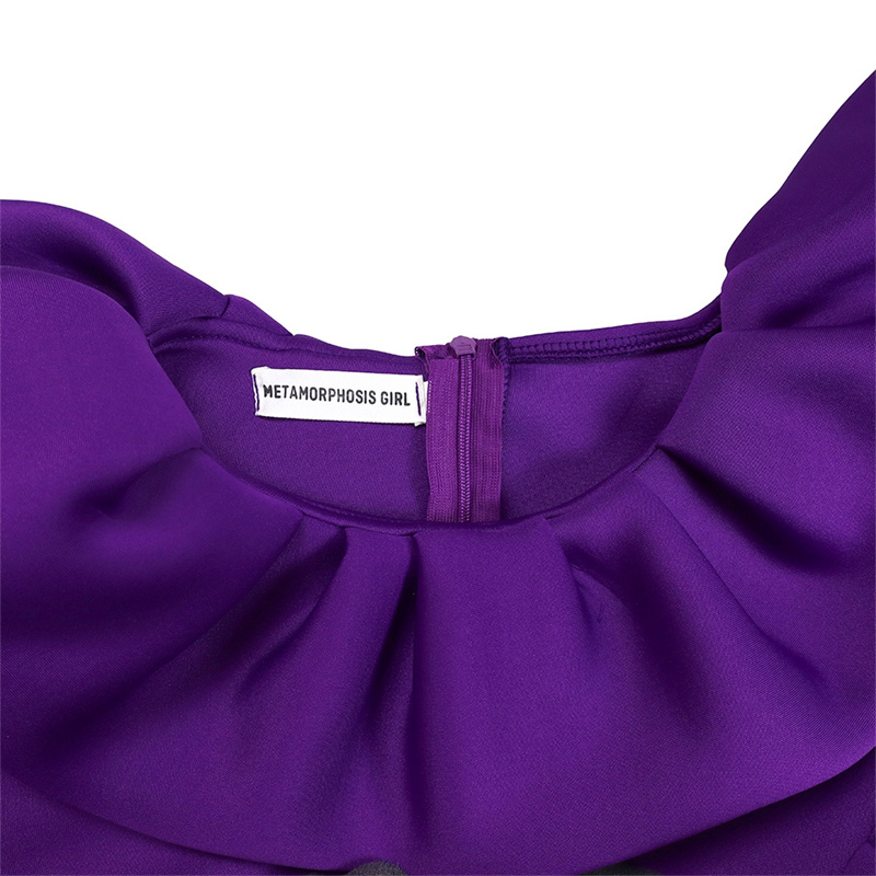 Women's Clothing Fashion Elegant Solid Color Large Swing Skirt Ruffled Dress - 图片 32
