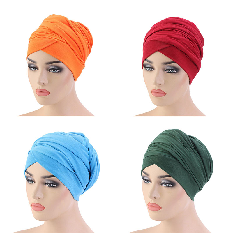 Stretch Cotton Long Tail Wrap Cap Scarf Hat Indian Hat Length End Cap - 图片 14