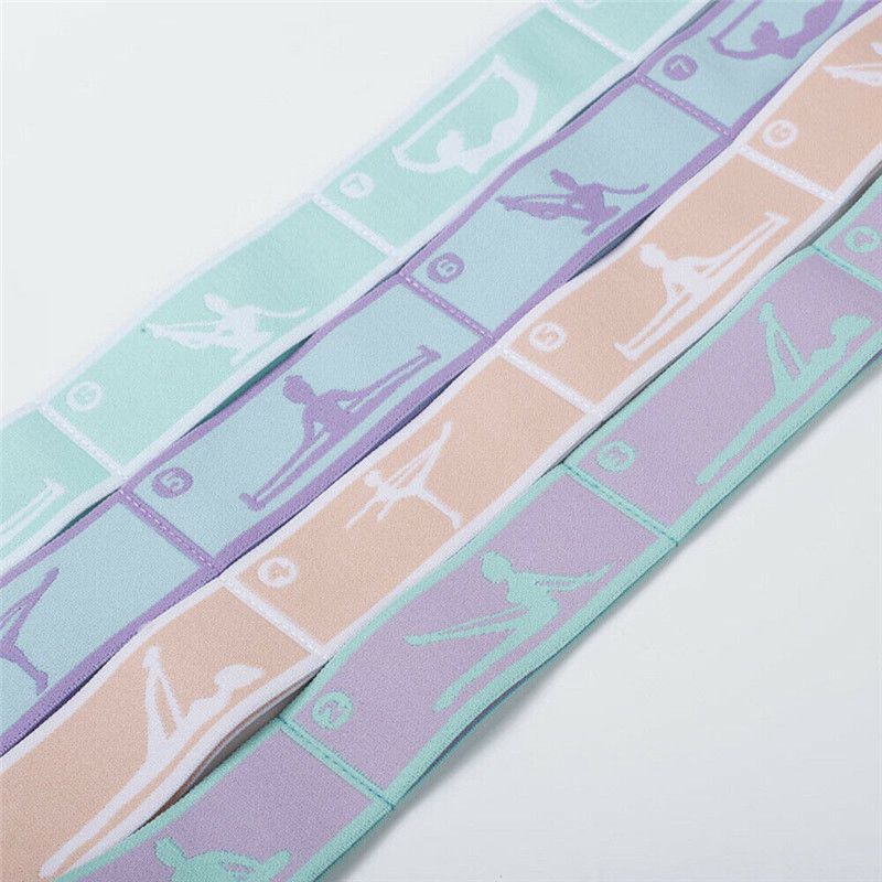 Yoga Belt with 10 Loops Gymnastics Dance Stretch Band Exercise Elastic Strap - 图片 6