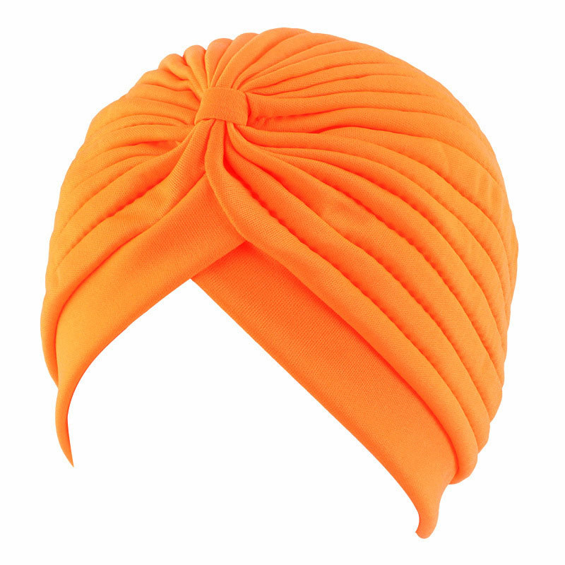Women's Hat Head-Wrapping Hat Arabic Hat Base Hat Pleated Turban Solid Color Chemo Cap - 图片 12
