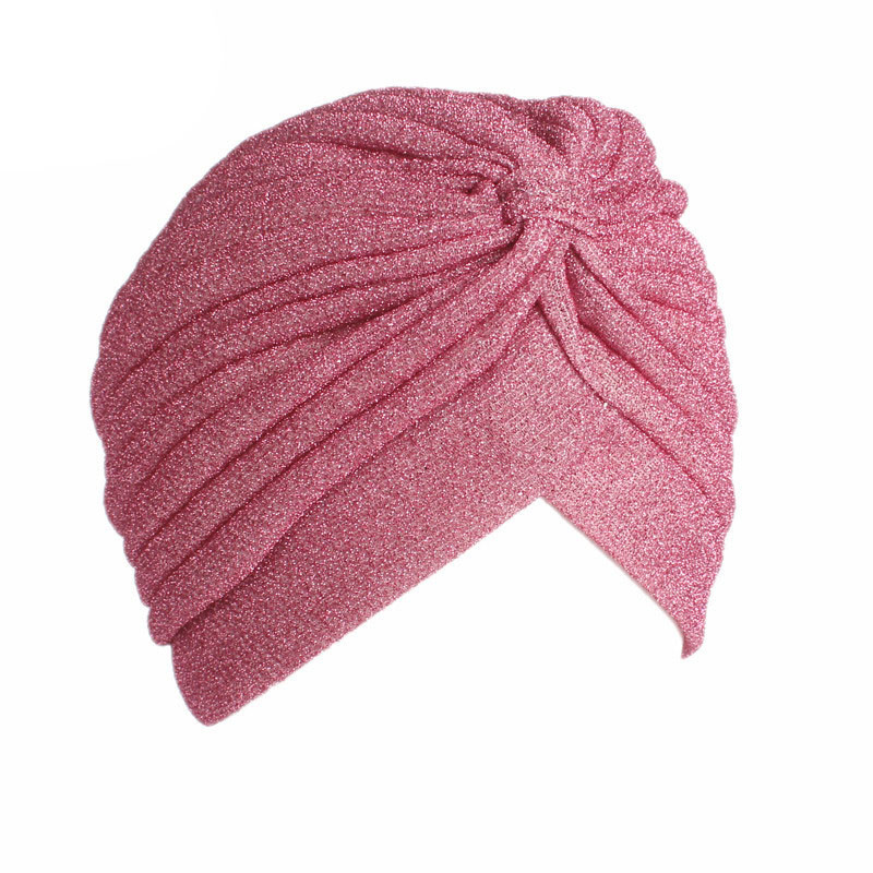 Golden Bright Silk Indian Hat Turban Hat Baotou Cap Chemo Cap Muslim Headscarf - 图片 15