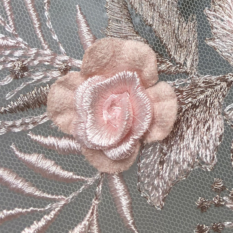 Three-Dimensional Flower Embroidered Cloth Stickers Mesh Patch Lace Applique Dress Hanfu Decoration Accessories Needle Sewing Diy - Image 5