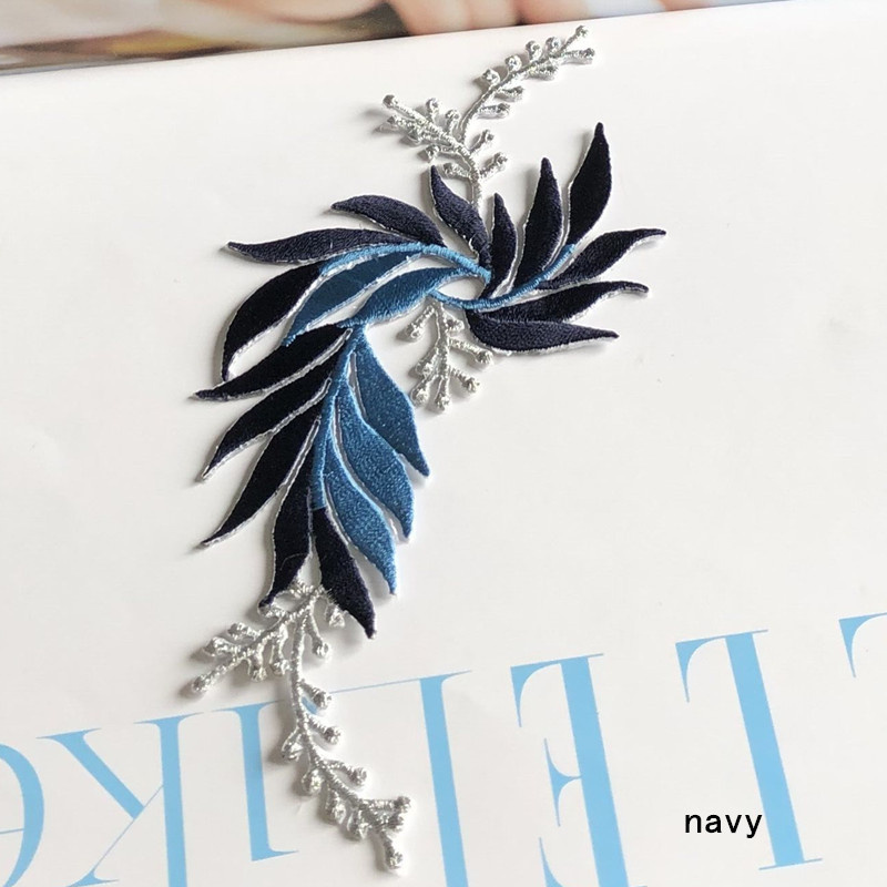 Embroidered Leaves Cloth Patch Cheongsam Clothes Hanfu Decoration Accessories Adhesive Handmade Diy - 图片 14