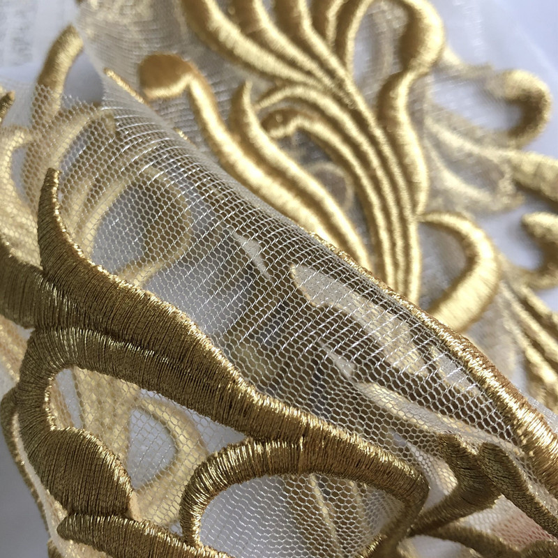 Gold Thread Mesh Embroidery Bow Tie Cloth Patch Dance Clothing Ornaments Accessories Hand Sewing Diy Large - 图片 3